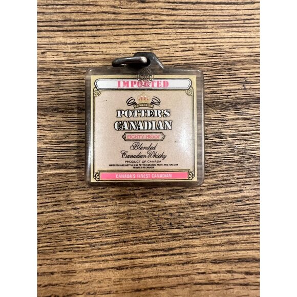 Potter's Canadian Blended Canadian Whiskey Keychain Bottle Tag Vintage - Picture 3 of 3
